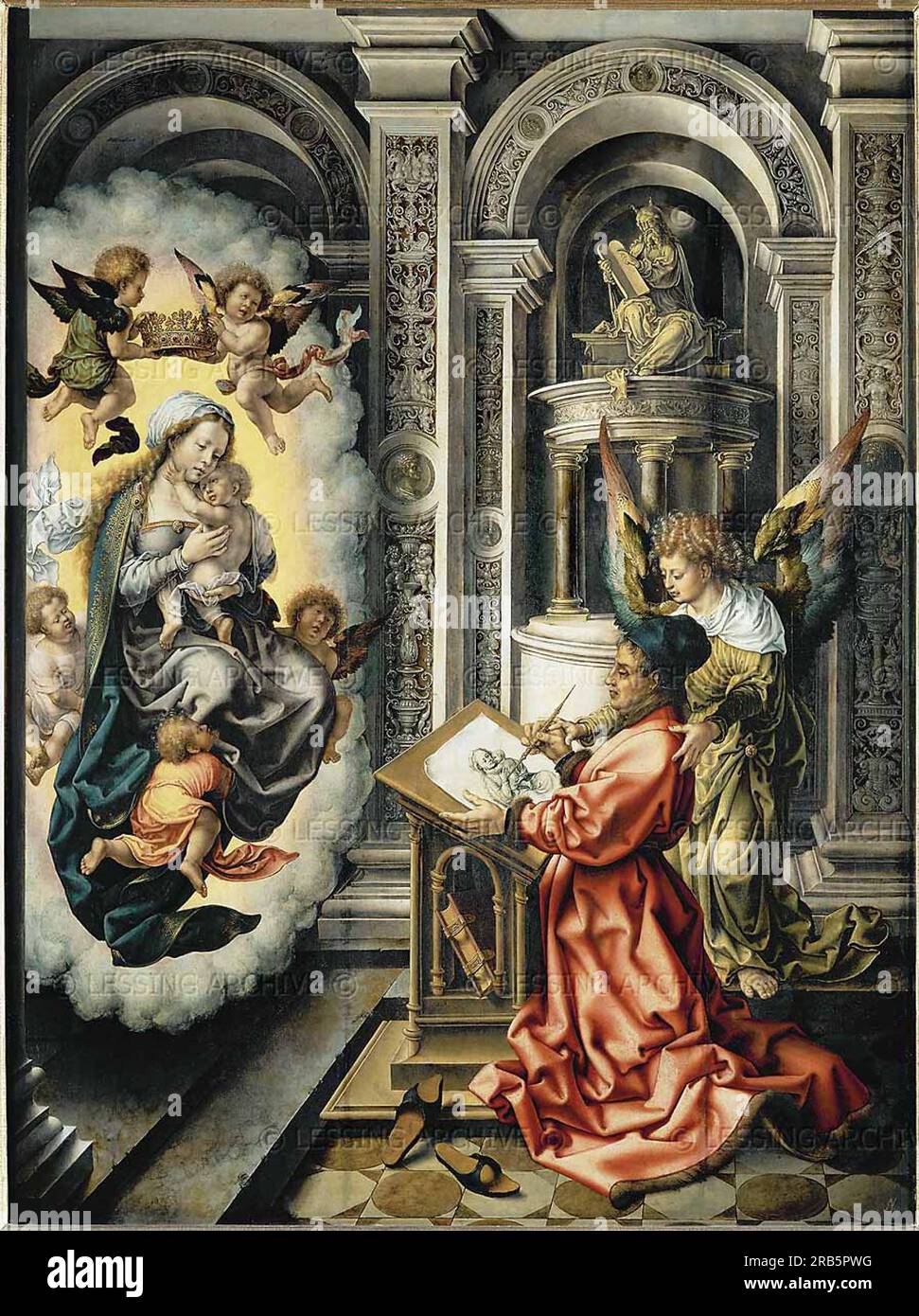 Saint Luc peignant la Vierge 1523 par Mabuse Banque D'Images