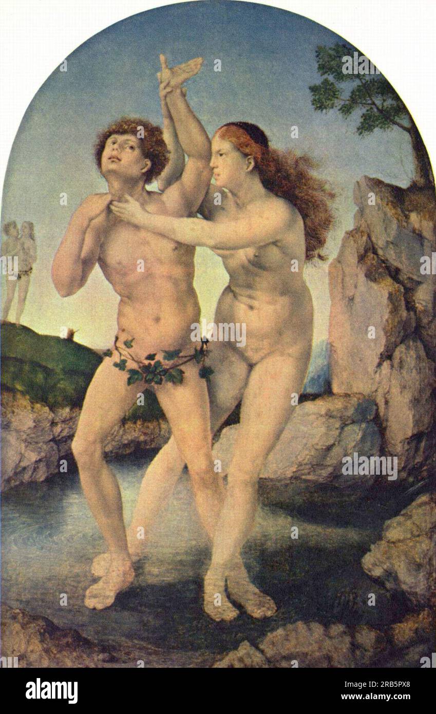 La métamorphose de l'hermaphrodite et de Salmacis 1517 par Mabuse Banque D'Images