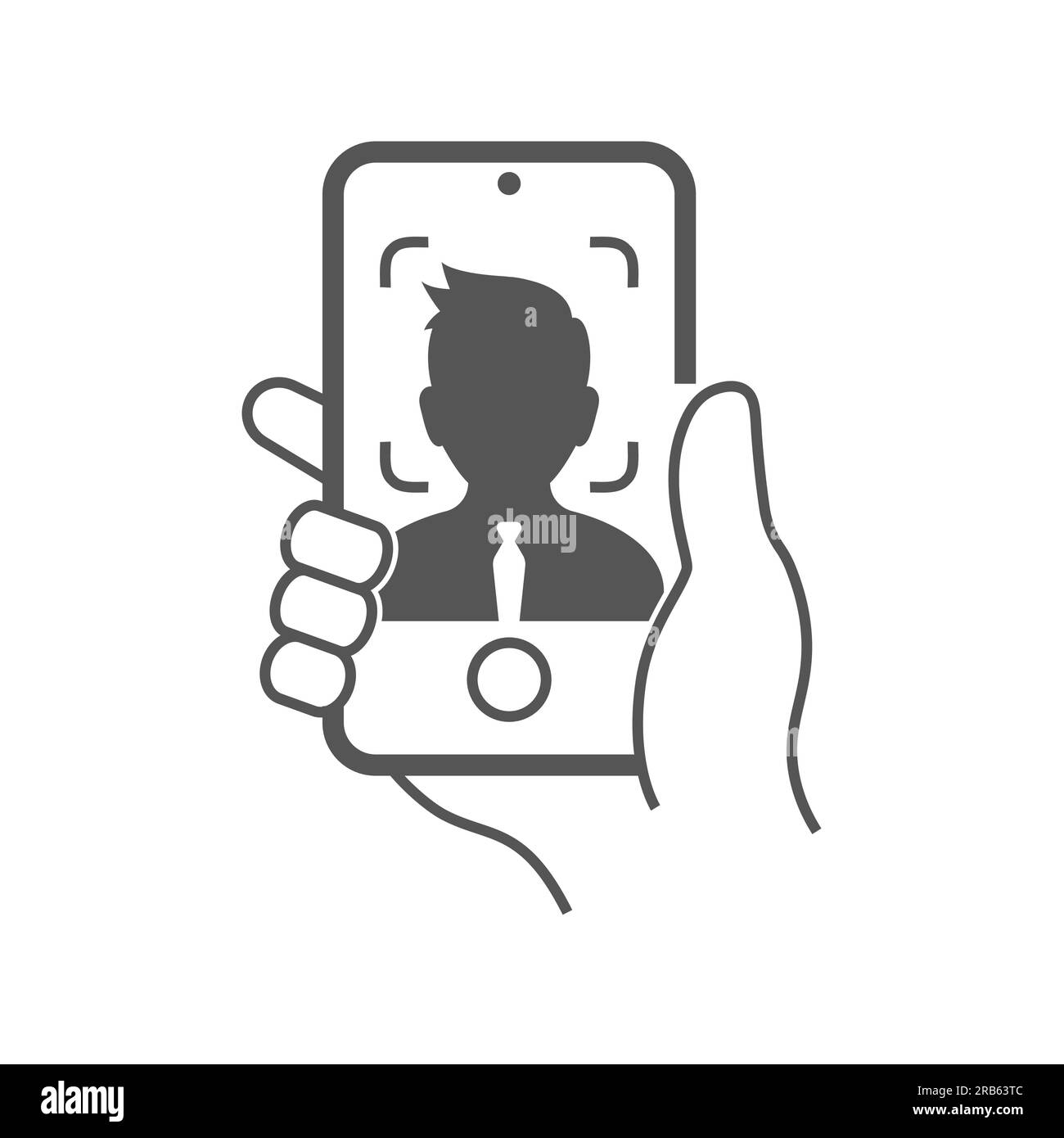 Vecteur d'icône selfie. Illustration de symbole vectoriel d'icône selfie. Icône vectorielle simple moderne pour votre conception. Tenez le téléphone à la main et prenez la photo Illustration de Vecteur
