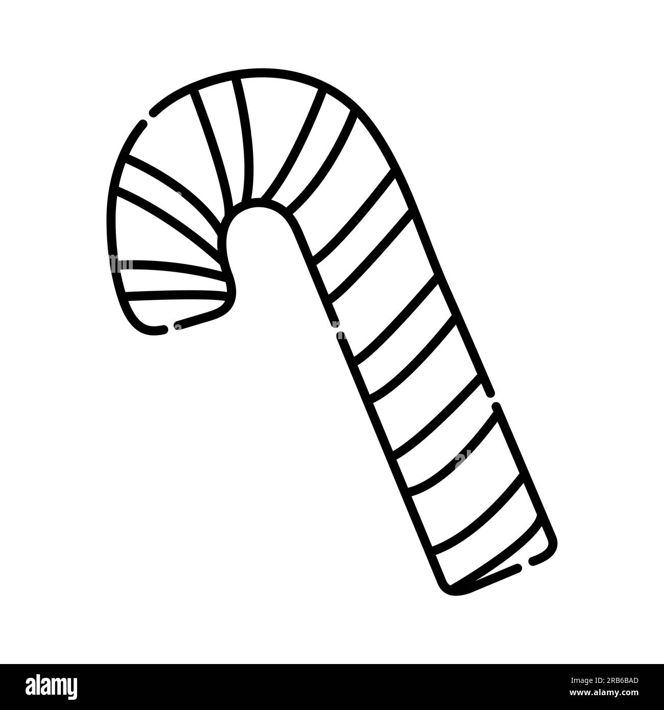 Icône de ligne vectorielle noire et blanche de canne à sucre Illustration de Vecteur