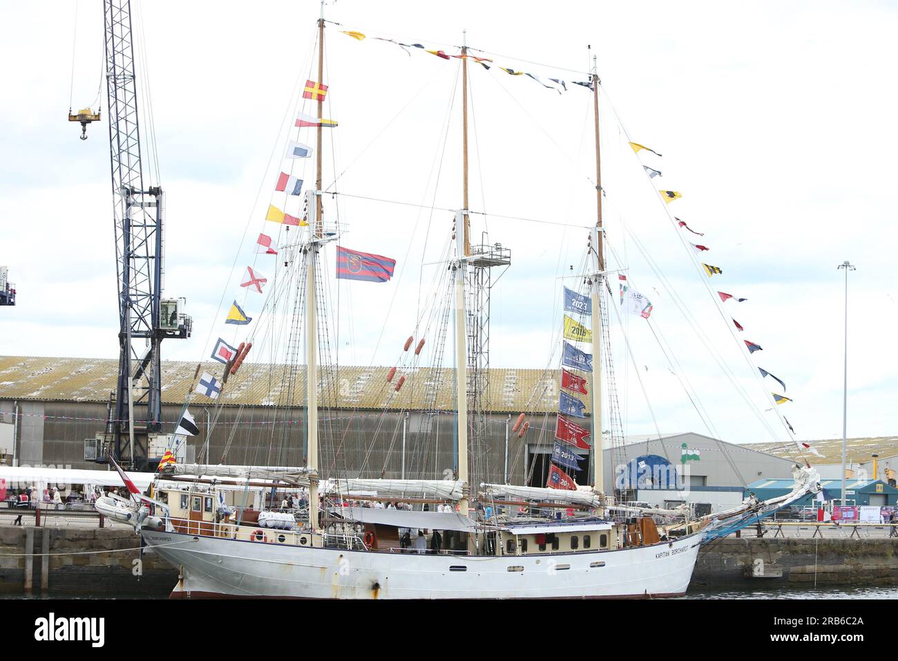 Vue générale du Kapitan Borchardt lors de la course de grands voiliers à Hartlepool, comté de Durham, Angleterre, le jeudi 6 juillet 2023. (Photo : Michael Driver | MI News) crédit : MI News & Sport / Alamy Live News Banque D'Images