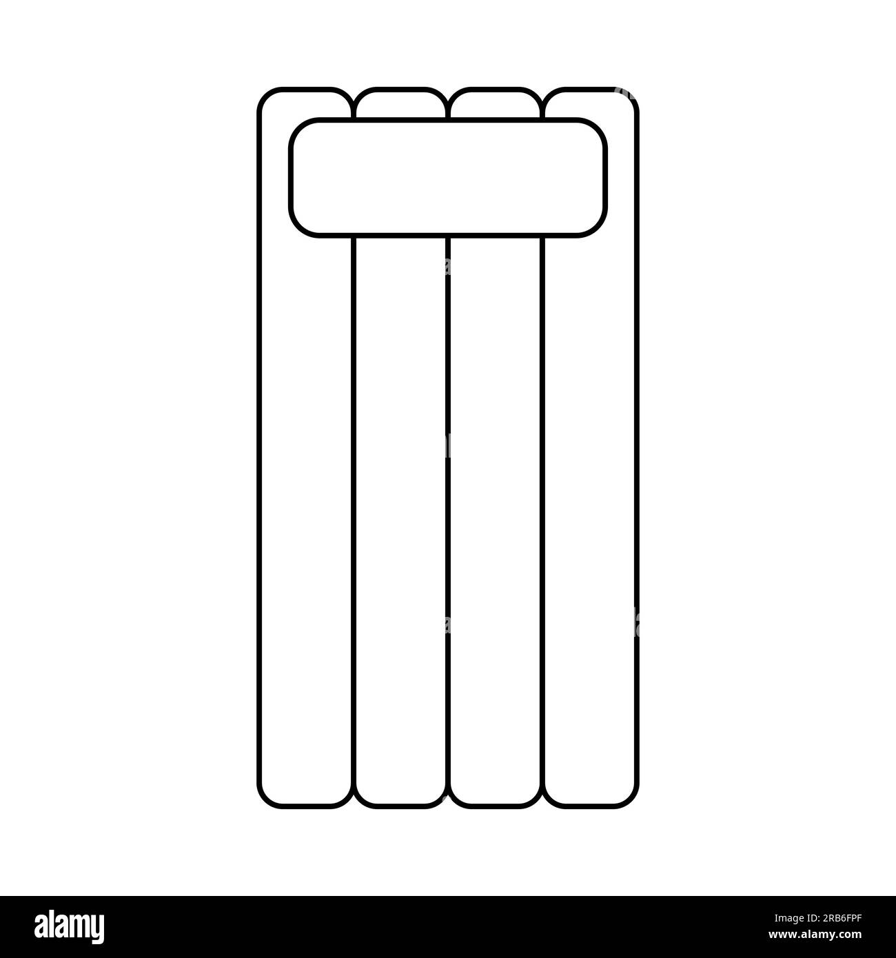 Matelas gonflable avec oreiller, illustration vectorielle plate de style doodle pour livre de coloriage pour enfants Illustration de Vecteur