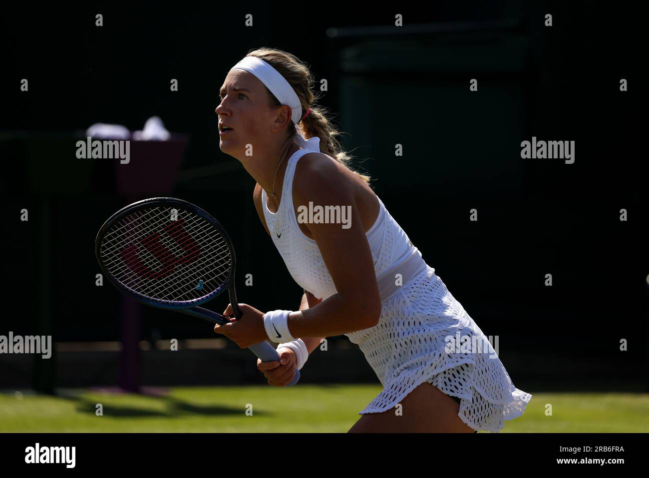 Londres, Royaume-Uni. 07 juillet 2023. 07 juillet, 2023 - Wimbledon. Victoria Azarenka lors de la deuxième ronde a battu Daria Kasatkina, numéro onze, à Wimbledon. Crédit : Adam Stoltman/Alamy Live News Banque D'Images