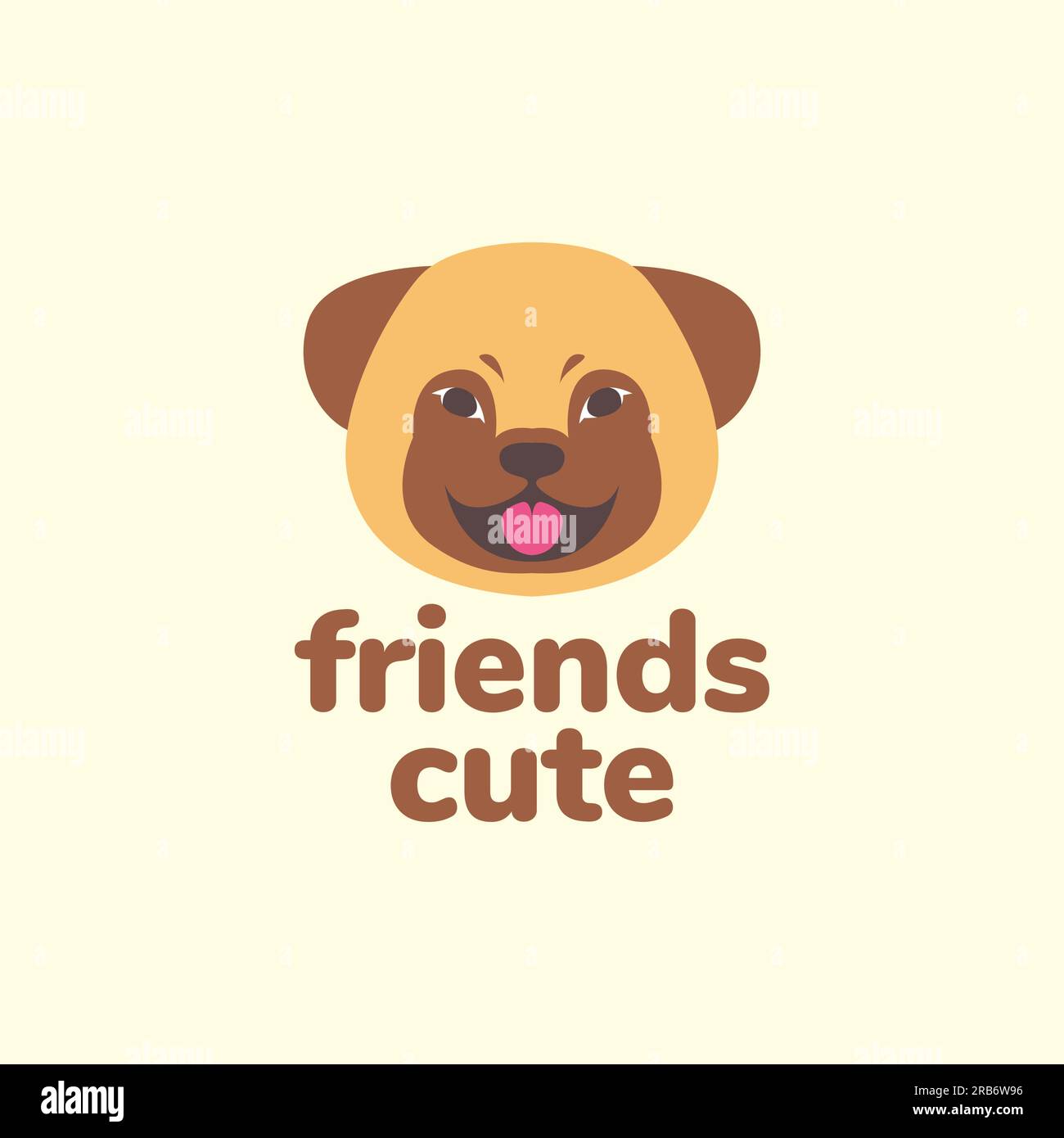Animaux animaux de compagnie chien chiot American Pit Bull Terrier visage mignon mascotte logo vecteur de conception Illustration de Vecteur