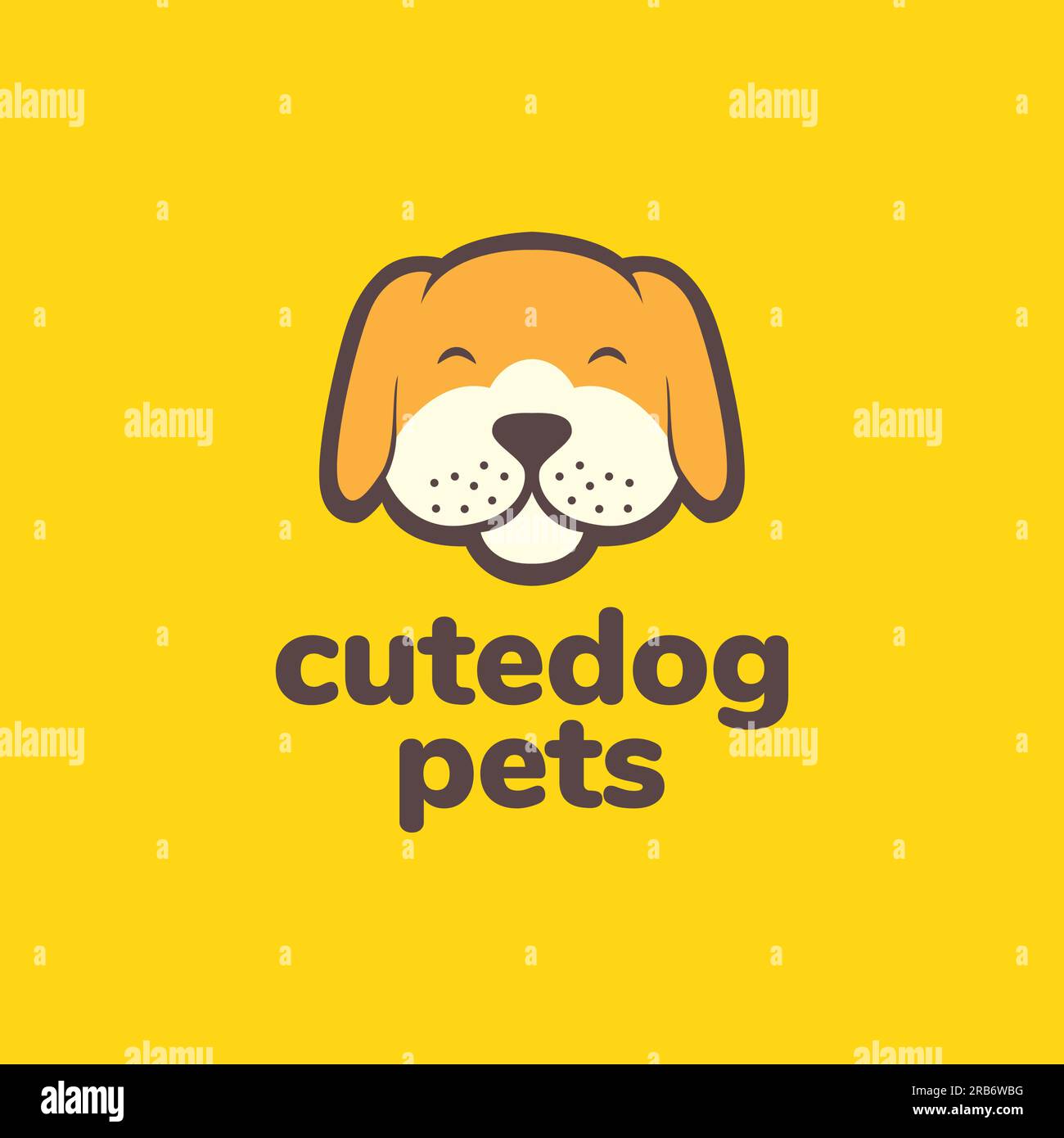 animaux de compagnie chien chiot brittany mignon mascotte logo vecteur de conception Illustration de Vecteur