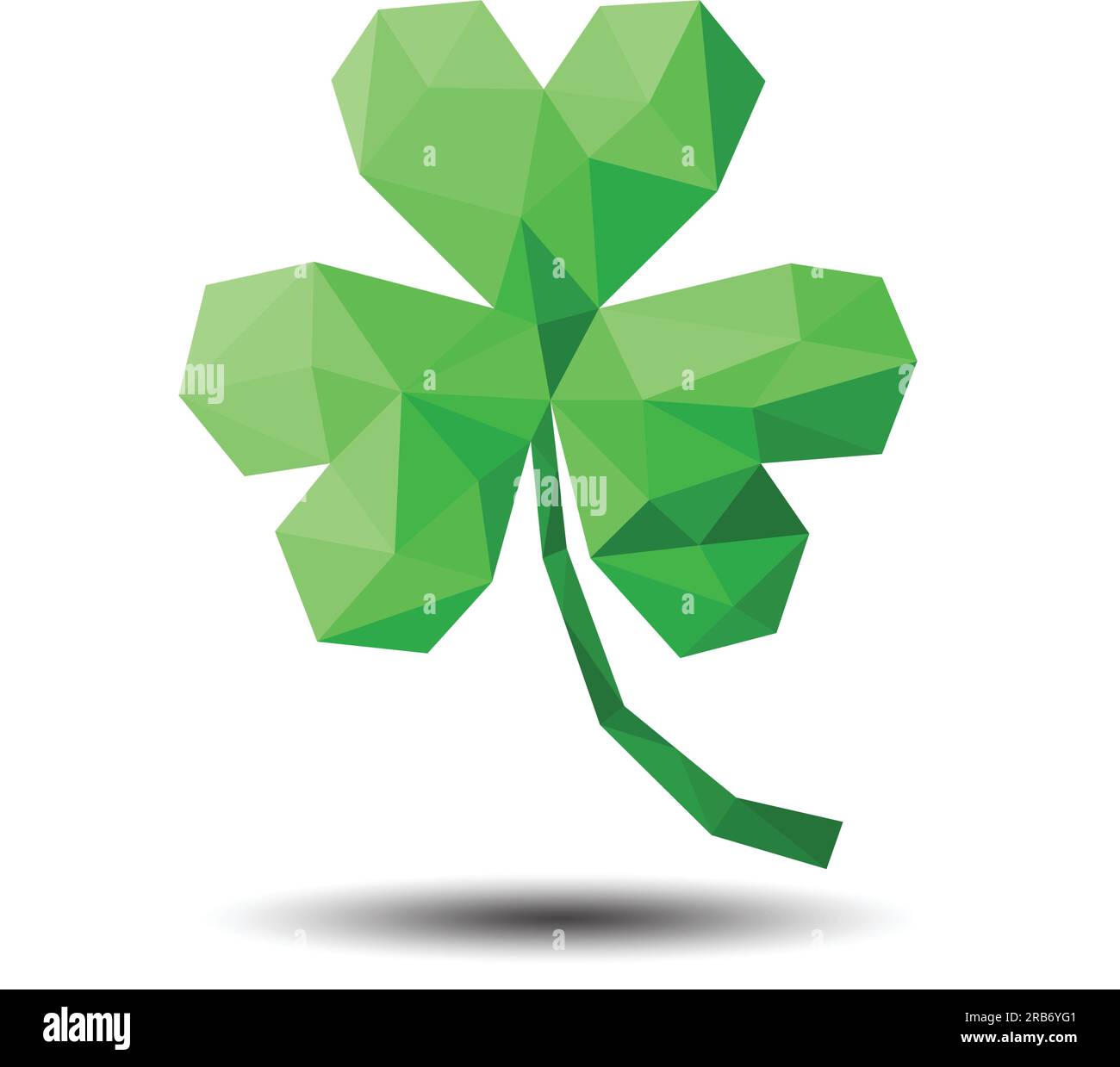 Icône de trèfle vert polygone sur fond blanc pour le jour de St Patricks Illustration de Vecteur