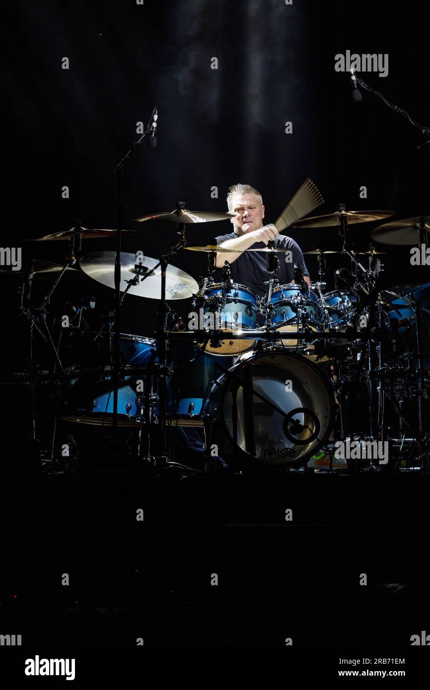 Pistoia, Italie. 07 juillet 2023. Craig Blundell en concert, le 07 juillet 2023 au Pistoia Blues sur la Piazza Duomo Pistoia (photo Andrea Martini/NurPhoto) crédit : NurPhoto SRL/Alamy Live News Banque D'Images