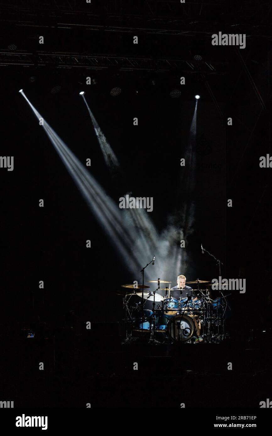 Pistoia, Italie. 07 juillet 2023. Craig Blundell en concert, le 07 juillet 2023 au Pistoia Blues sur la Piazza Duomo Pistoia (photo Andrea Martini/NurPhoto) crédit : NurPhoto SRL/Alamy Live News Banque D'Images