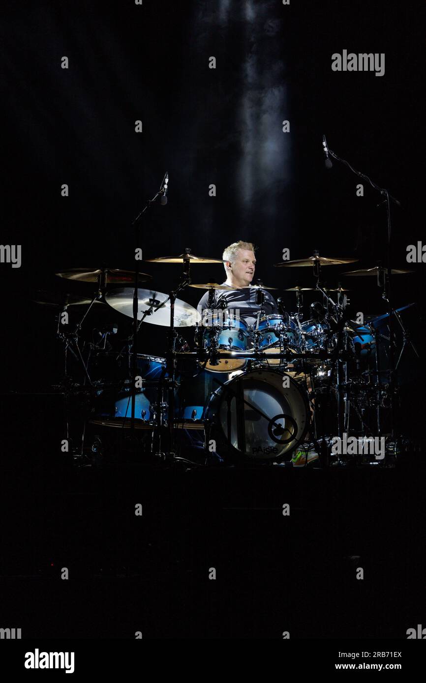 Pistoia, Italie. 07 juillet 2023. Craig Blundell en concert, le 07 juillet 2023 au Pistoia Blues sur la Piazza Duomo Pistoia (photo Andrea Martini/NurPhoto) crédit : NurPhoto SRL/Alamy Live News Banque D'Images