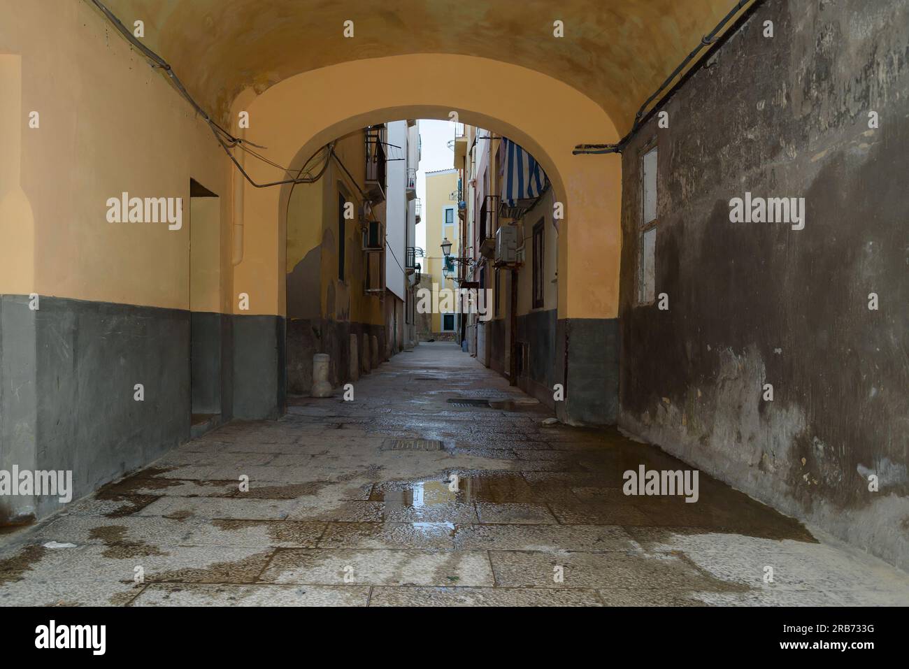 Vue sur le paysage urbain de Trapani, Sicile. Banque D'Images
