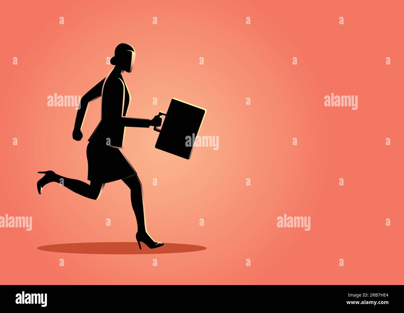 Illustration professionnelle d'une femme d'affaires qui avance Illustration de Vecteur