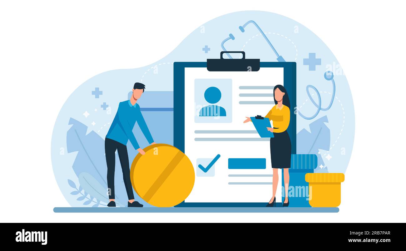 Concept de contrat d'assurance maladie et d'avantages sociaux Illustration de Vecteur