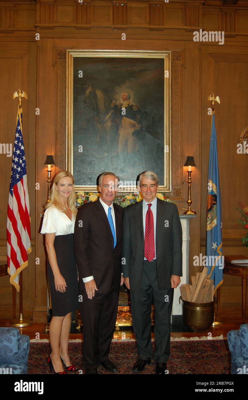 Le secrétaire Dirk Kempthorne au main Interior avec une fête en visite dirigée par l'acteur Sam Waterston Banque D'Images