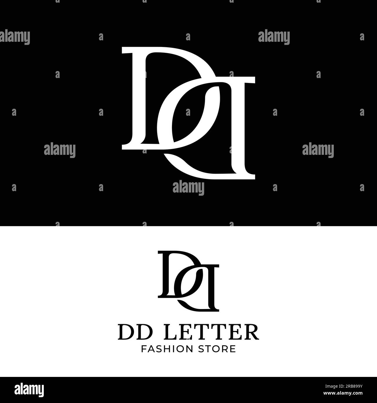 Lettre monogramme D E avec logo simple Modern style Illustration de Vecteur