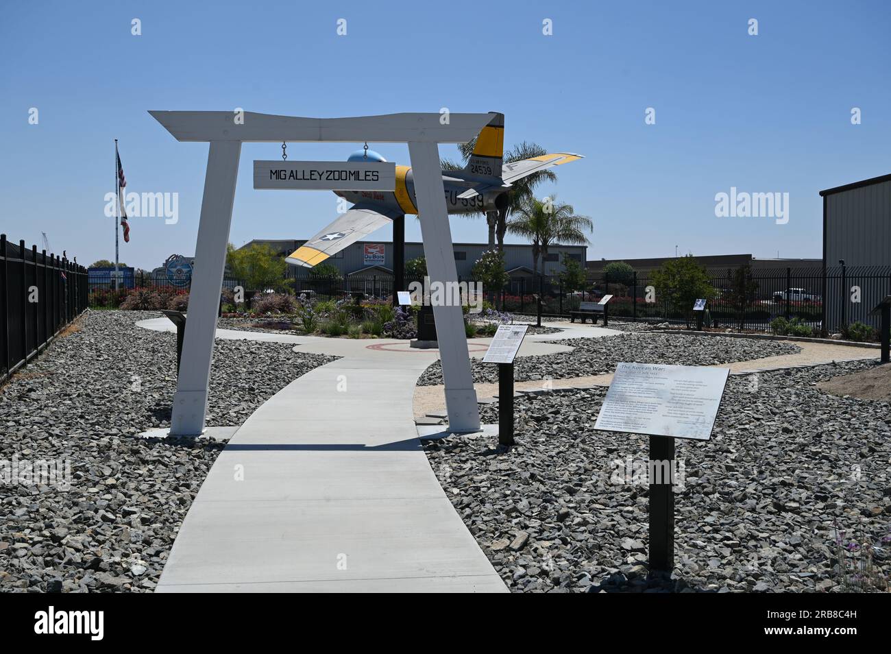 F-86 Sabre au Mémorial coréen au musée planes of Fame à Chino. Banque D'Images