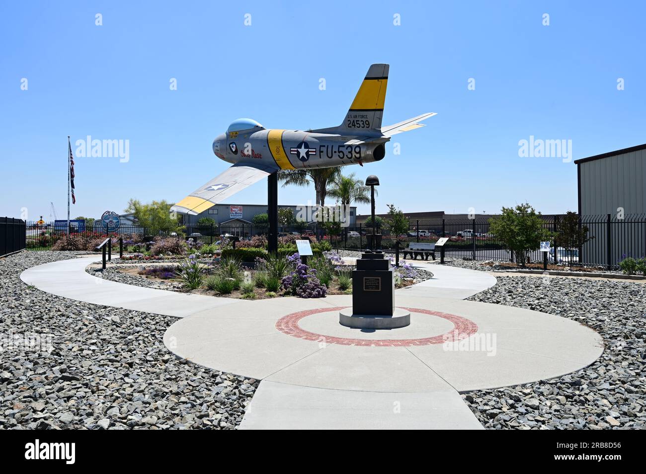 F-86 Sabre au Mémorial coréen au musée planes of Fame à Chino. Banque D'Images