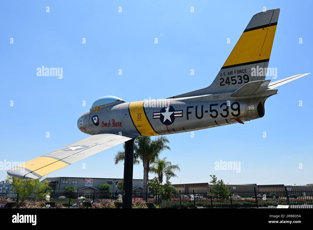 F-86 Sabre au Mémorial coréen au musée planes of Fame à Chino. Banque D'Images