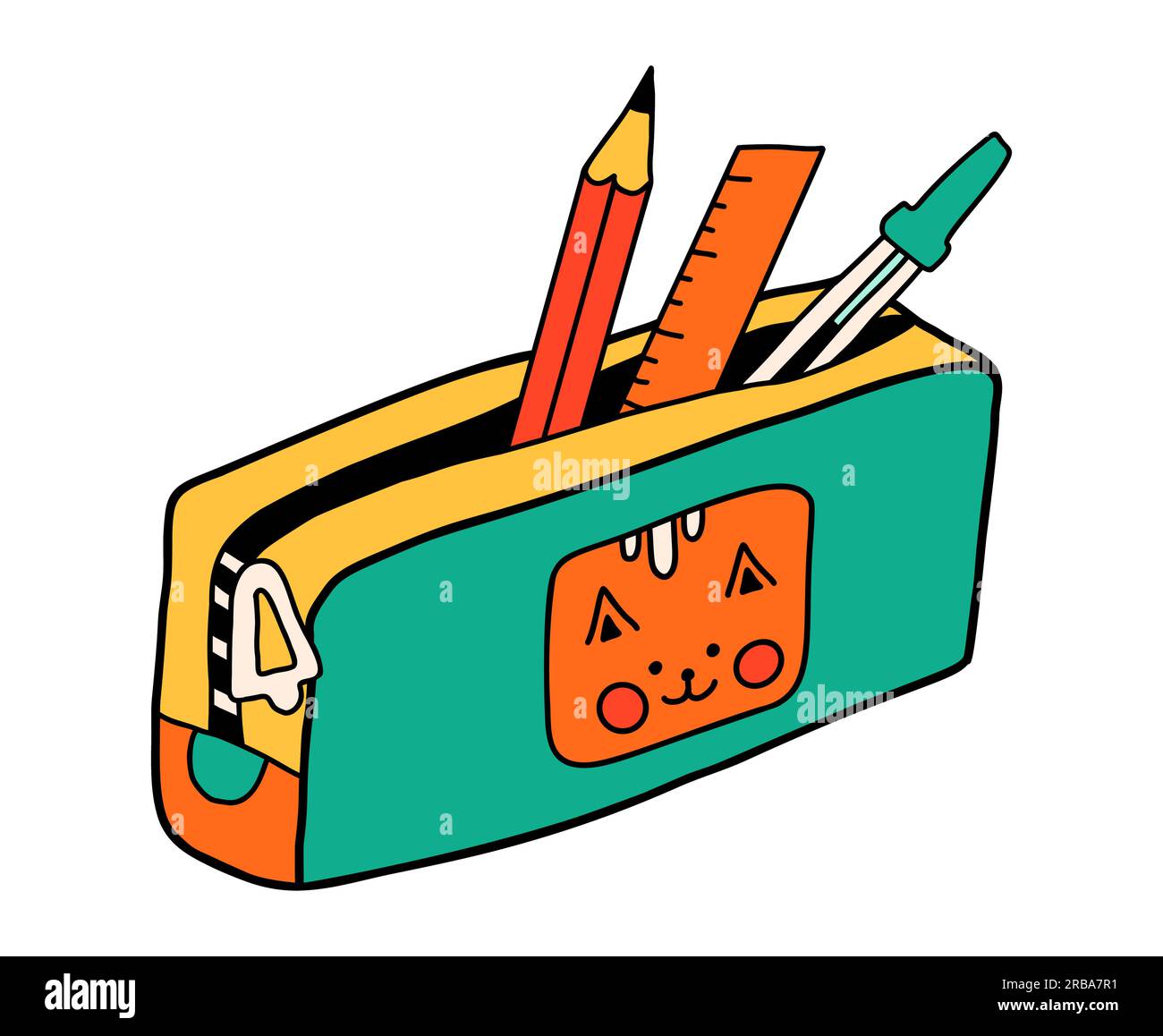 étui à crayons de l'éducation illustration vectorielle de dessin