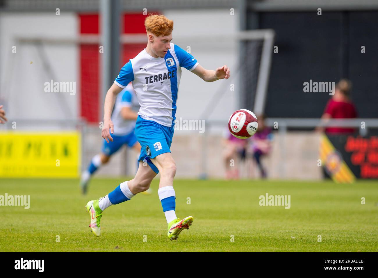 De Barrow AFC lors du match amical de pré-saison entre le FC United de Manchester et Barrow à Broadhurst Park, Moston le samedi 8 juillet 2023. (Photo : Mike Morese | MI News) crédit : MI News & Sport / Alamy Live News Banque D'Images