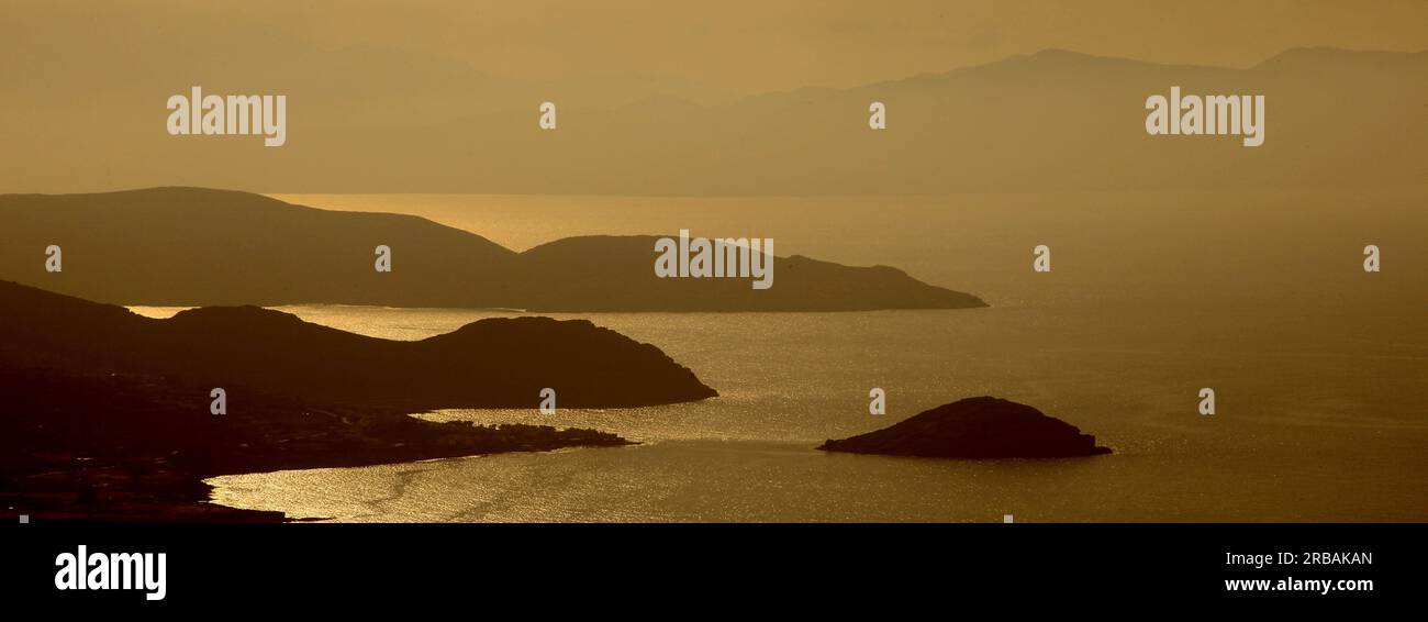 Vue sur la côte nord, île de Crète, Grèce Banque D'Images