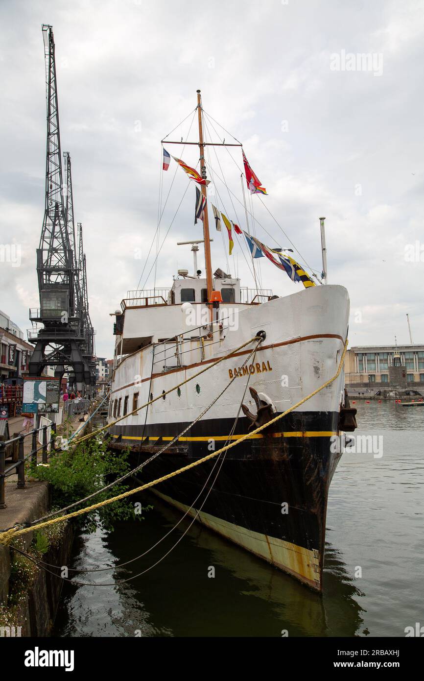 Bristol, Angleterre - 16 juin 2023' MV Balmoral, bateau d'excursion vintage dans les docklands de Bristol Banque D'Images
