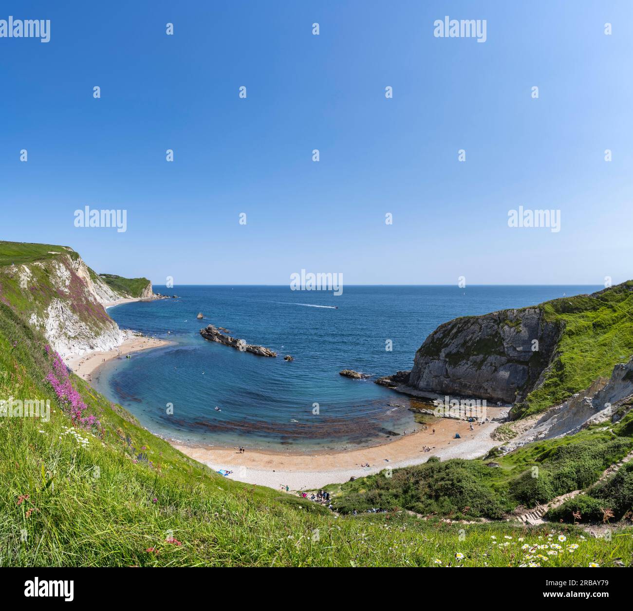 Man O'war Bay sur la côte jurassique près de Durdledoor, West Lulworth, Dorset, Angleterre Grande-Bretagne Banque D'Images