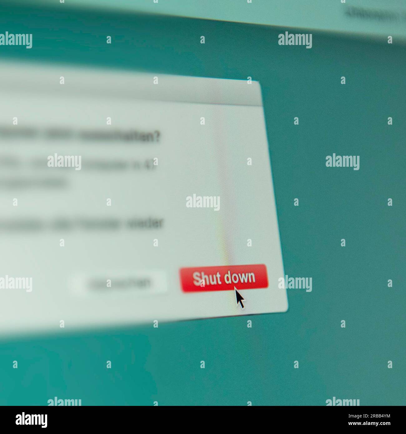 Bouton Arrêter l'ordinateur Banque D'Images