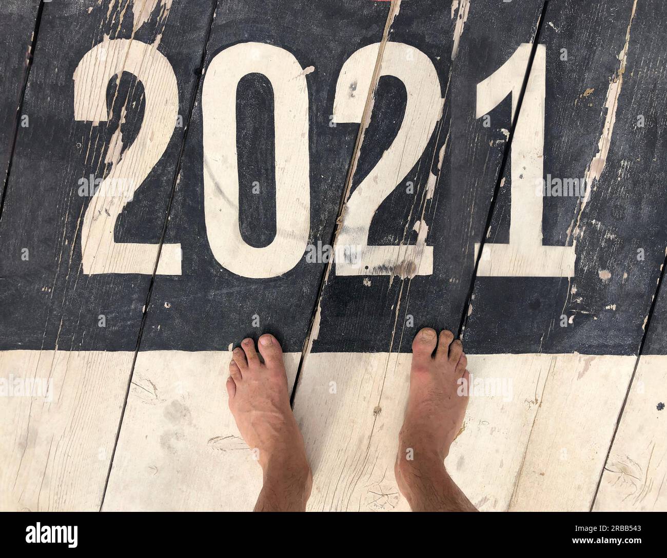 2021 sur plancher vintage Banque D'Images