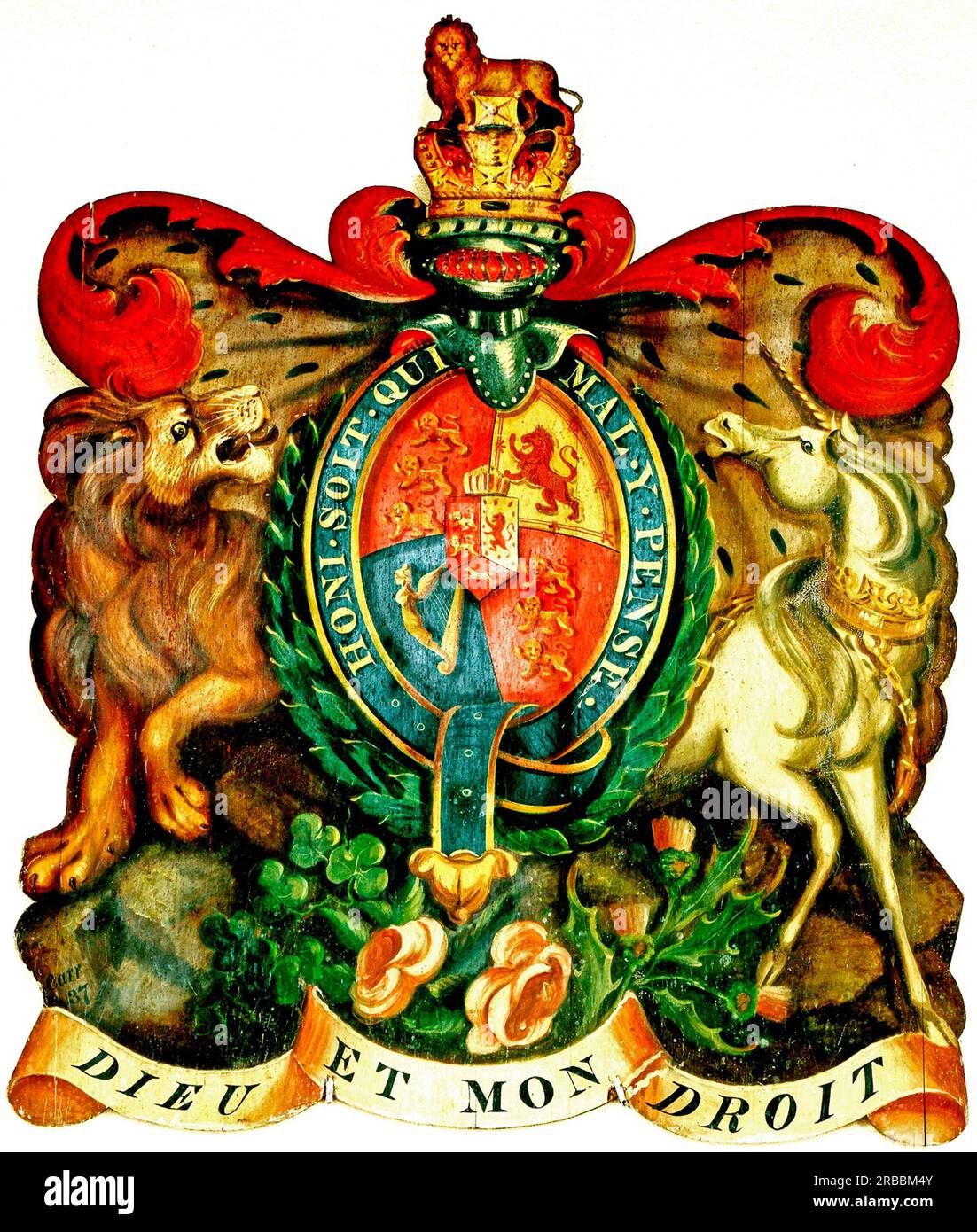 Armoiries royales de Hanovre, 1817, Thornham Church, Norfolk, Angleterre, ROYAUME-UNI Banque D'Images