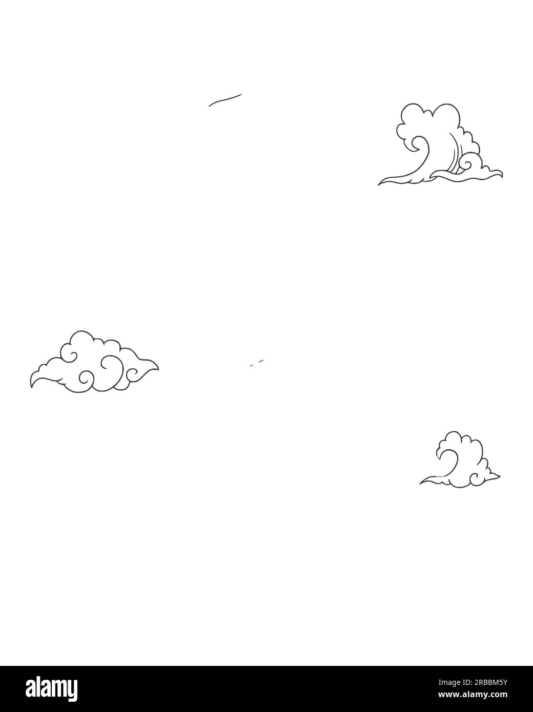 ensemble de nuages dans le style japonais, illustration vectorielle Illustration de Vecteur