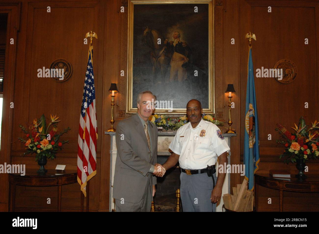 Réunion du secrétaire Dirk Kempthorne au main Interior avec une délégation de chefs de police Banque D'Images