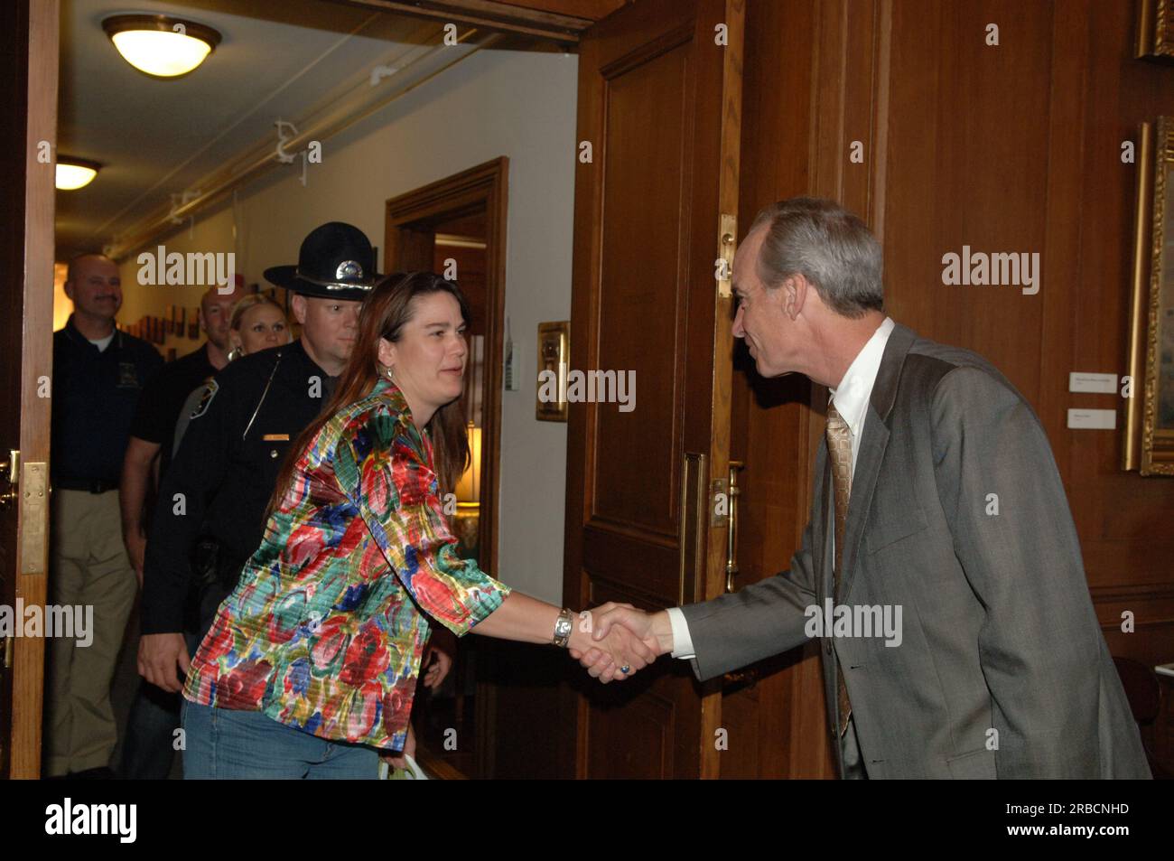 Réunion du secrétaire Dirk Kempthorne au main Interior avec une délégation de policiers de l'Idaho Banque D'Images