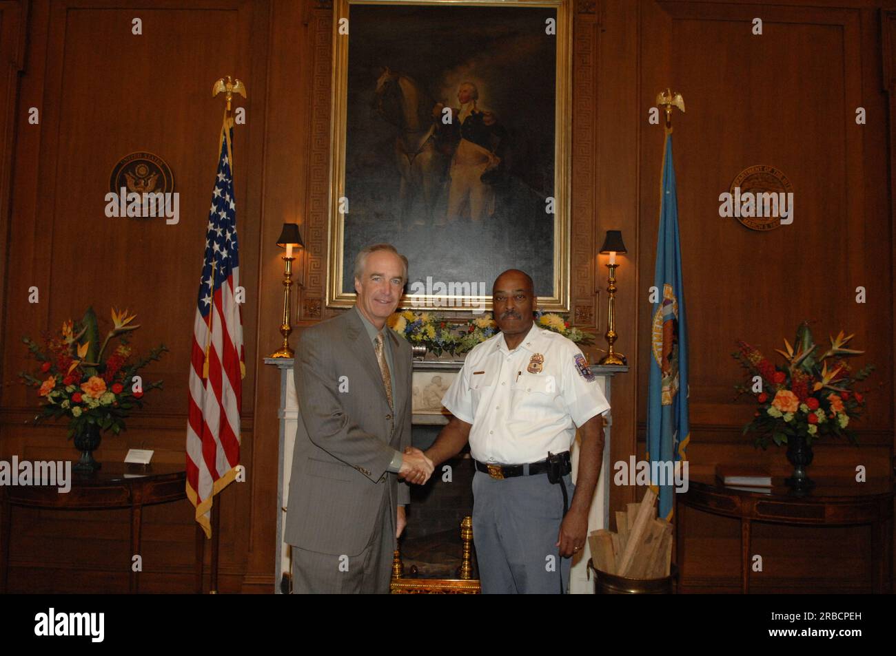Réunion du secrétaire Dirk Kempthorne au main Interior avec une délégation de chefs de police Banque D'Images