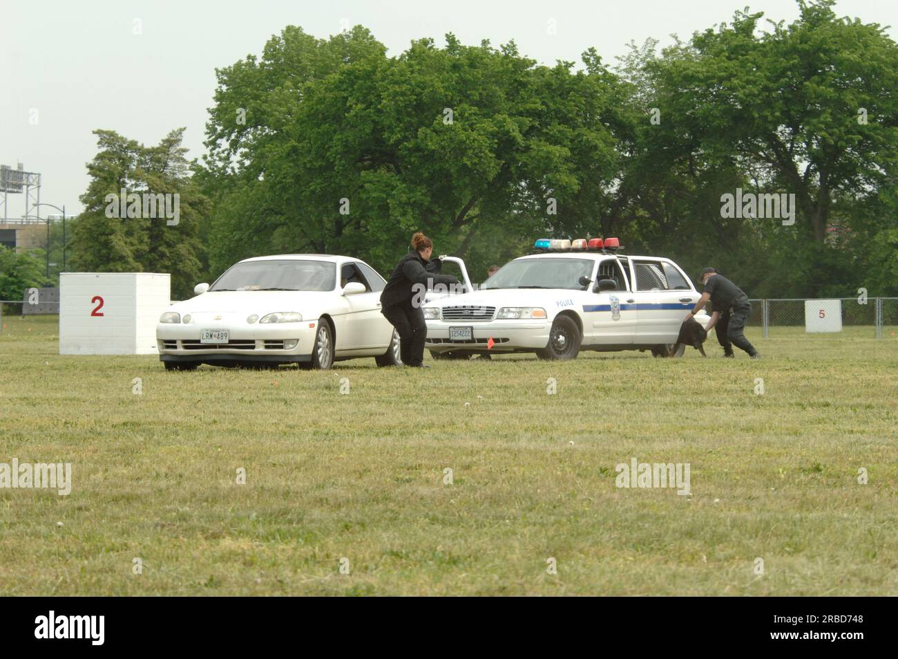 Exercices canins d'application de la loi à l'occasion des États-Unis Park police « K-9 graduation » Banque D'Images