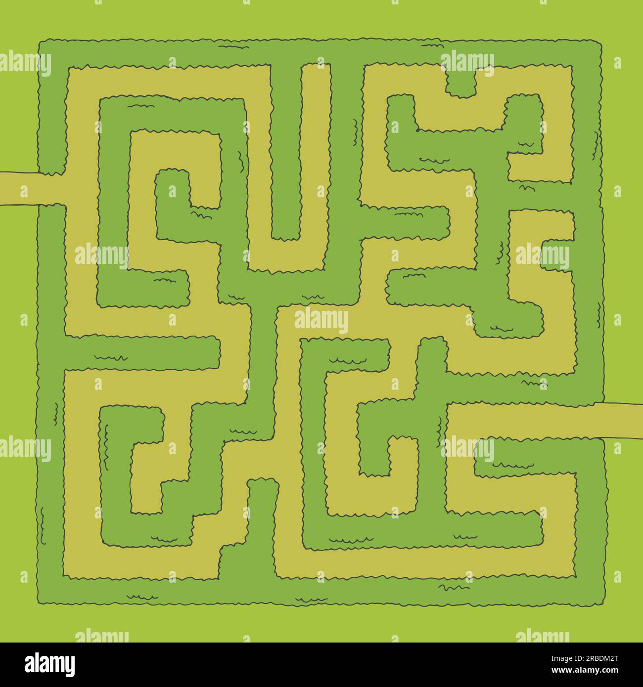 Jardin labyrinthe Bush couleur graphique esquisse vue aérienne supérieure illustration vecteur Illustration de Vecteur
