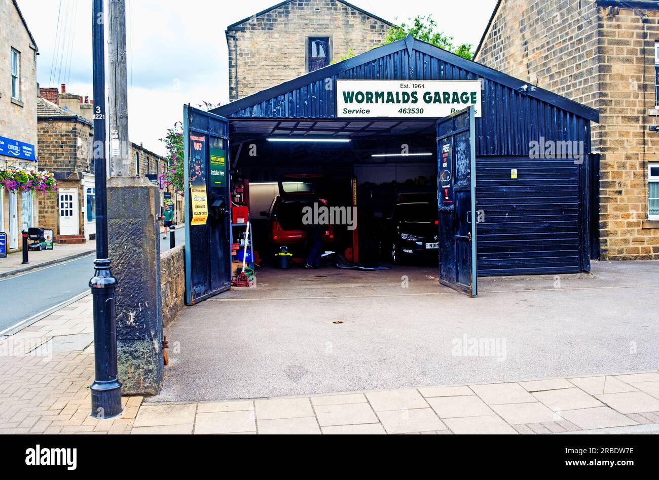 Wormalds garage, Otley, West Yorkshire, Angleterre Banque D'Images