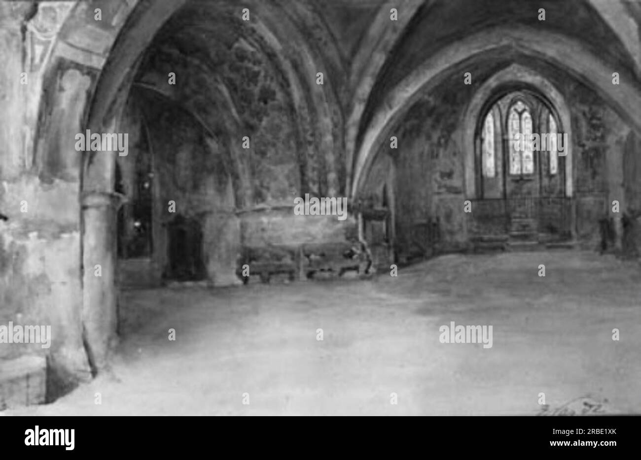 La crypte de la basilique Saint-François, à Assise 1898 ; Assise, Italie par Enrico Nardi Banque D'Images