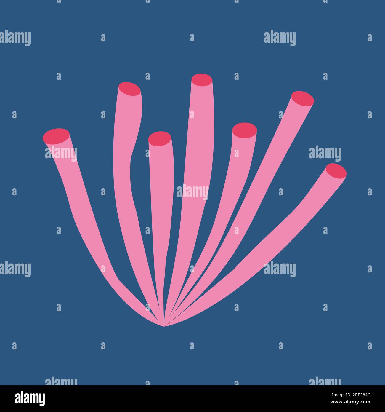 coraux roses plats Illustration de Vecteur
