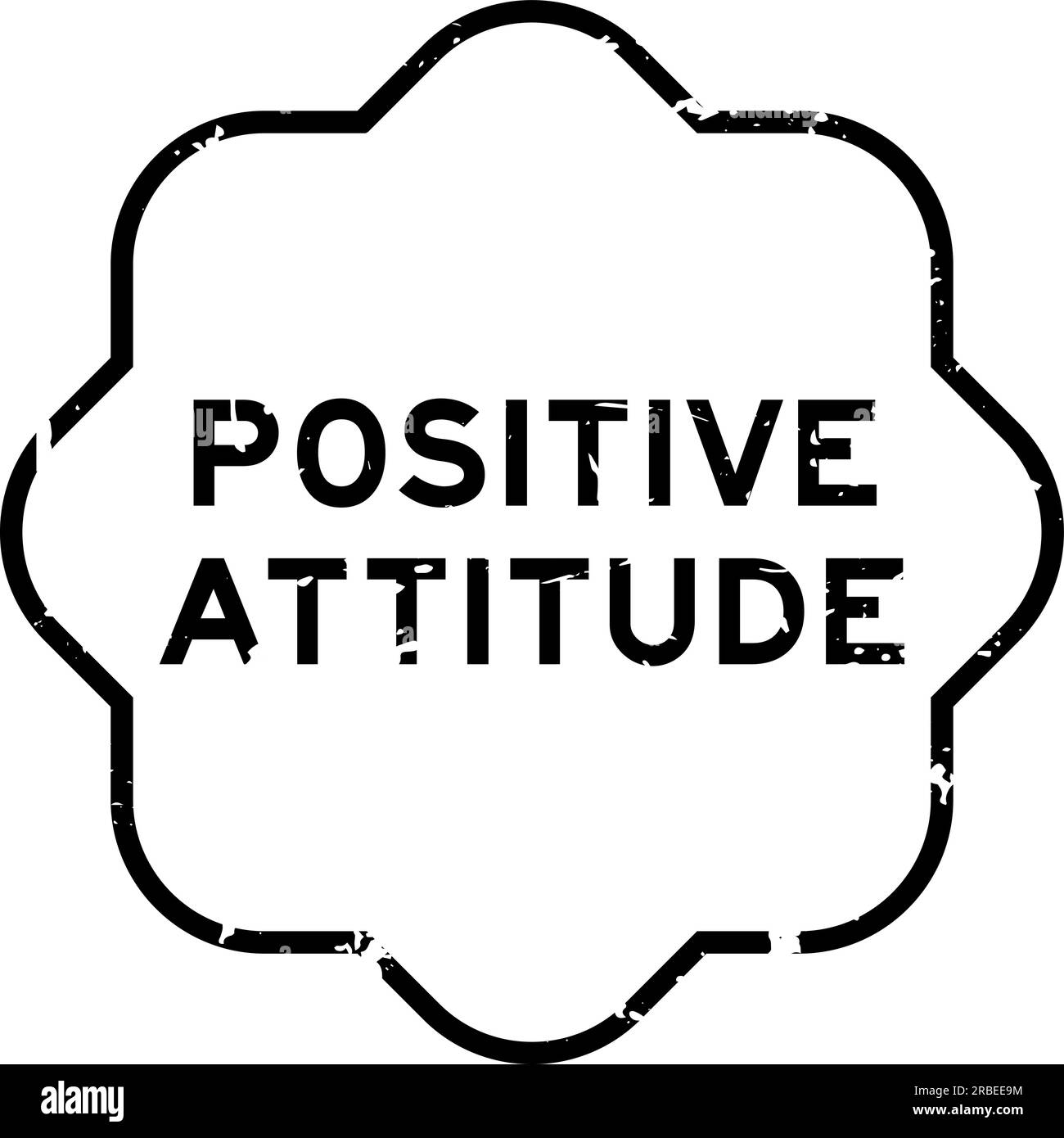 Grunge noir positif attitude mot caoutchouc sceau timbre sur fond blanc Illustration de Vecteur