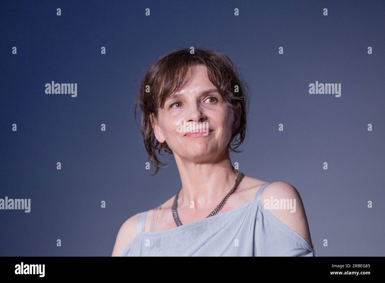 L'actrice française Juliette Binoche assiste à la soirée d'ouverture du festival du film 'Nouvelle vague sul Tevere' à Casa del Cinema à Rome (photo de Matteo Nardone / Pacific Press) Banque D'Images