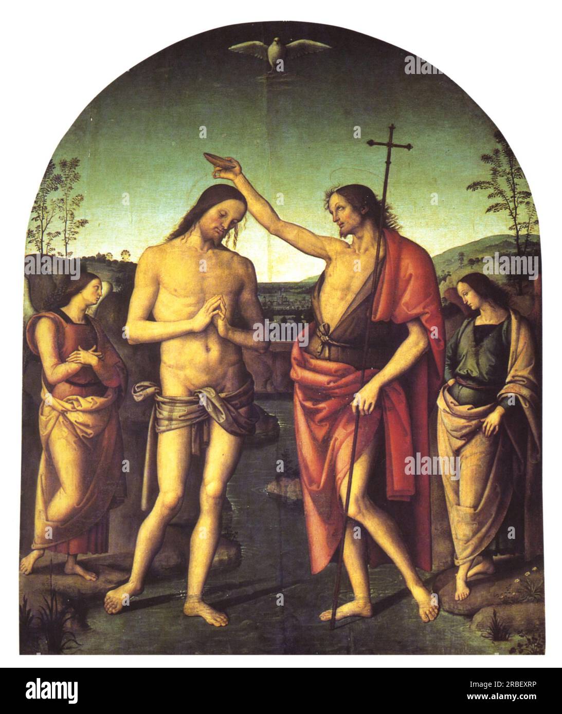 Baptême du Christ 1510 par Pietro Perugino Banque D'Images