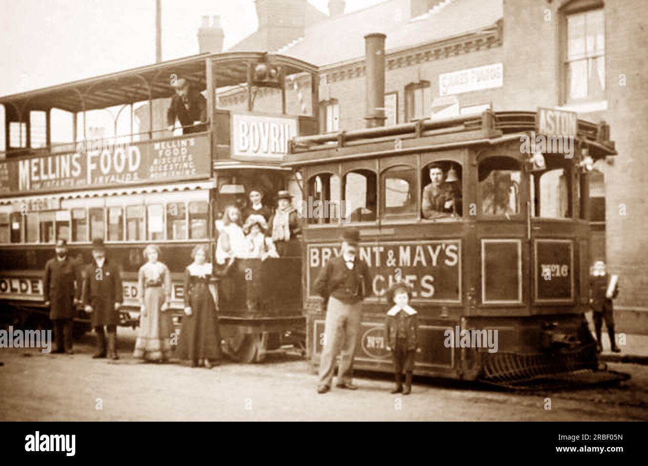 Tram à vapeur, Aston, Birmingham, début des années 1900 Banque D'Images