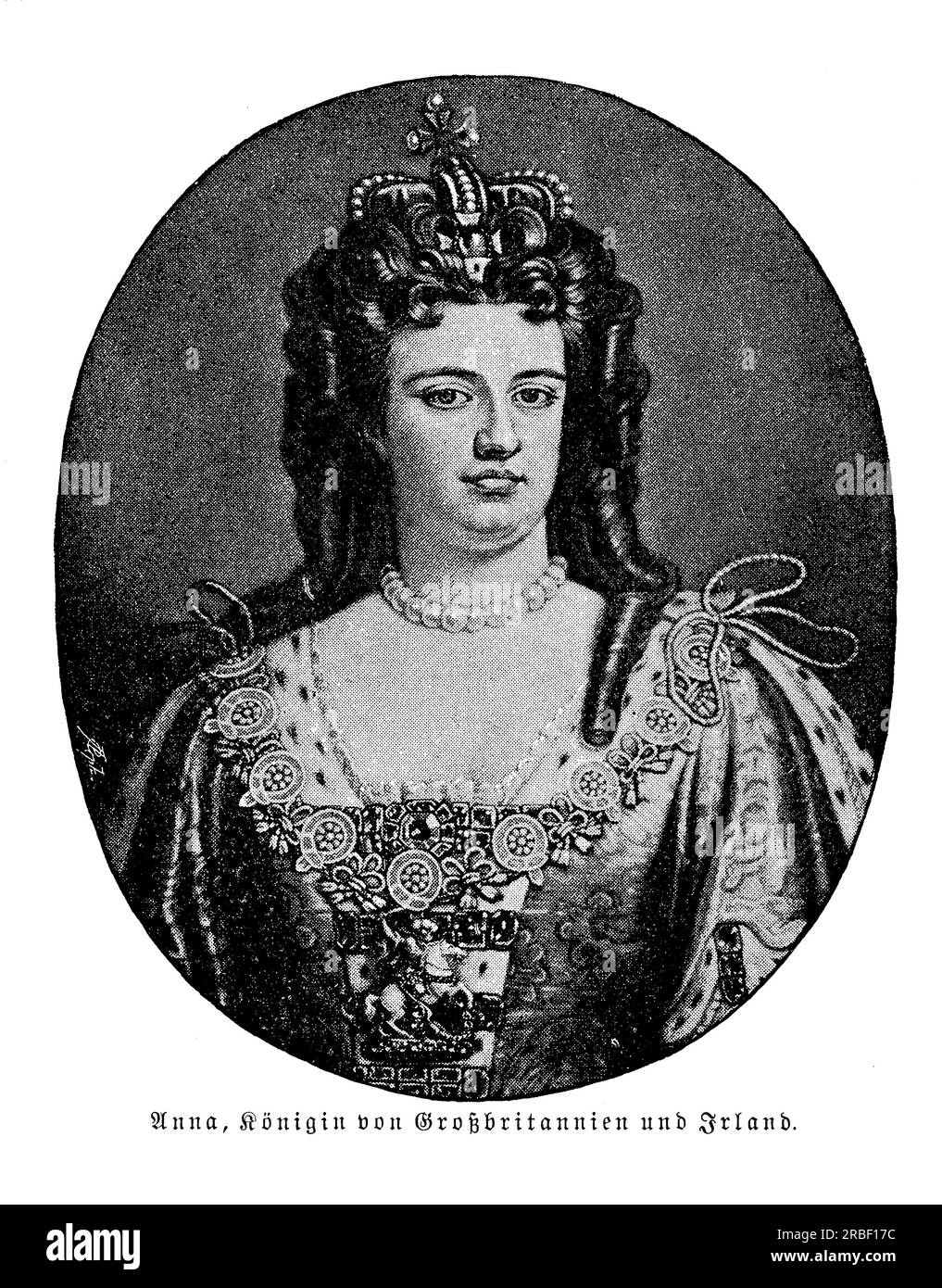 La reine Anne était monarque d'Angleterre, d'Écosse et d'Irlande de 1702 jusqu'à sa mort en 1714. Elle est le dernier monarque de la Chambre des Stuart et supervise les actes d'Union, qui fusionnent l'Angleterre et l'Écosse pour former le Royaume de Grande-Bretagne. La reine Anne est également connue pour son patronage des arts et son soutien à l'Église d'Angleterre. Au cours de son règne, la Grande-Bretagne a été impliquée dans plusieurs guerres majeures, dont la guerre de succession d'Espagne et la guerre de la Quadruple Alliance. Malgré ses nombreuses réalisations, Anne a également été en proie à des problèmes personnels et politiques, y compris la mort o Banque D'Images