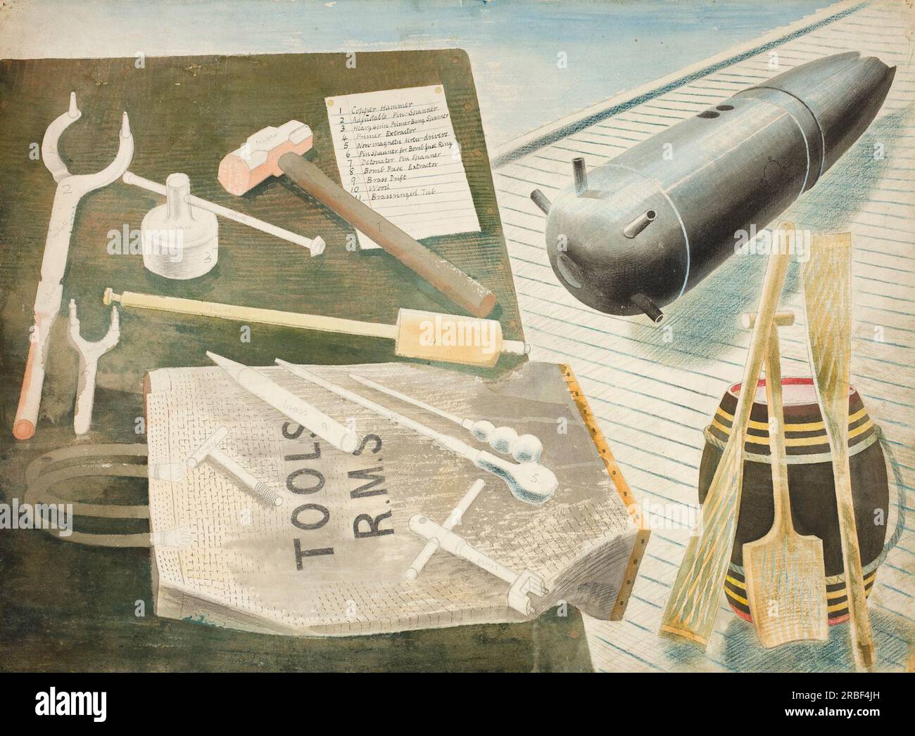Équipement de désamorçage de bombe 1940 par Eric Ravilious Banque D'Images
