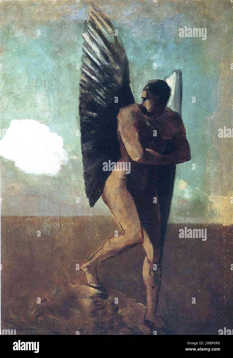 Fallen Angel Looking a Cloud 1875 par Odilon Redon Banque D'Images