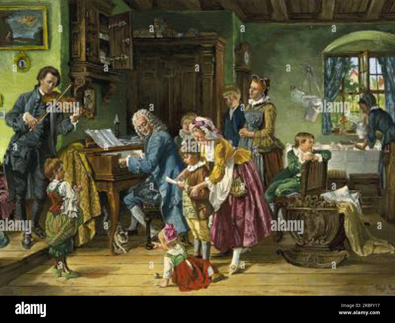 Johann Sebastian Bach im Kreise Seiner Familie 1870 par Toby Edward Rosenthal Banque D'Images