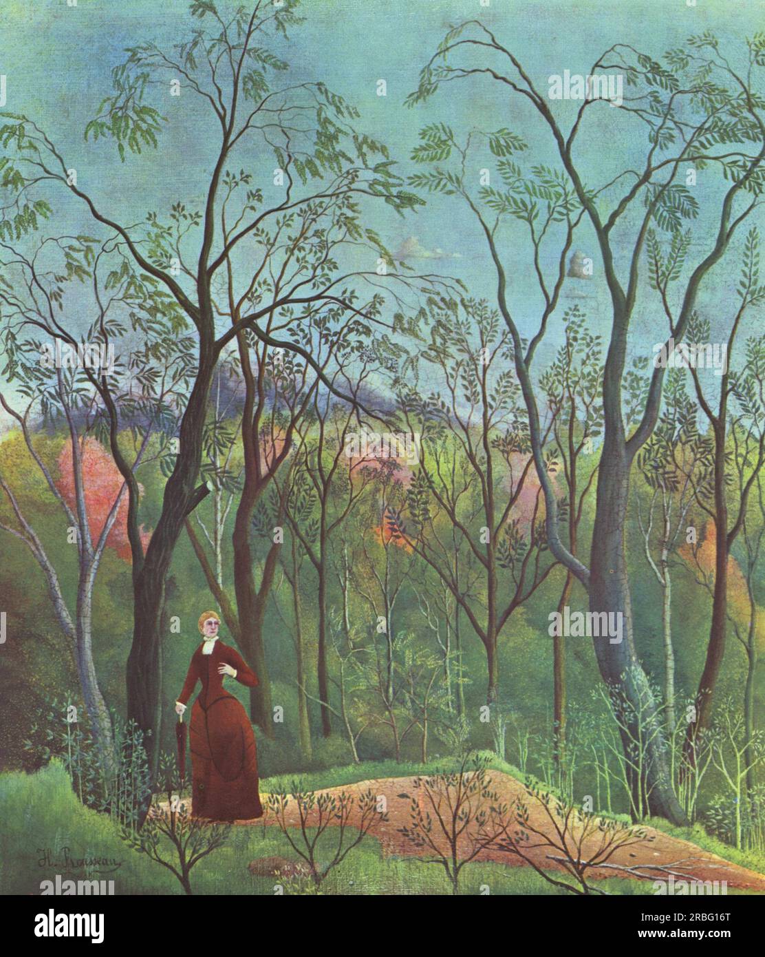 La promenade dans la Forêt 1890 par Henri Rousseau Banque D'Images