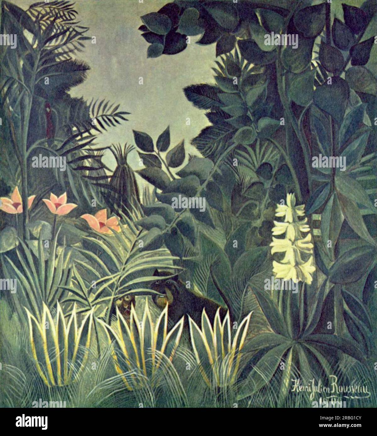 La jungle équatoriale 1909 par Henri Rousseau Banque D'Images