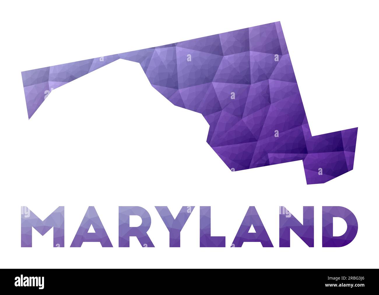 Carte du Maryland. Illustration basse poly de l'état américain. Motif géométrique violet. Illustration vectorielle polygonale. Illustration de Vecteur
