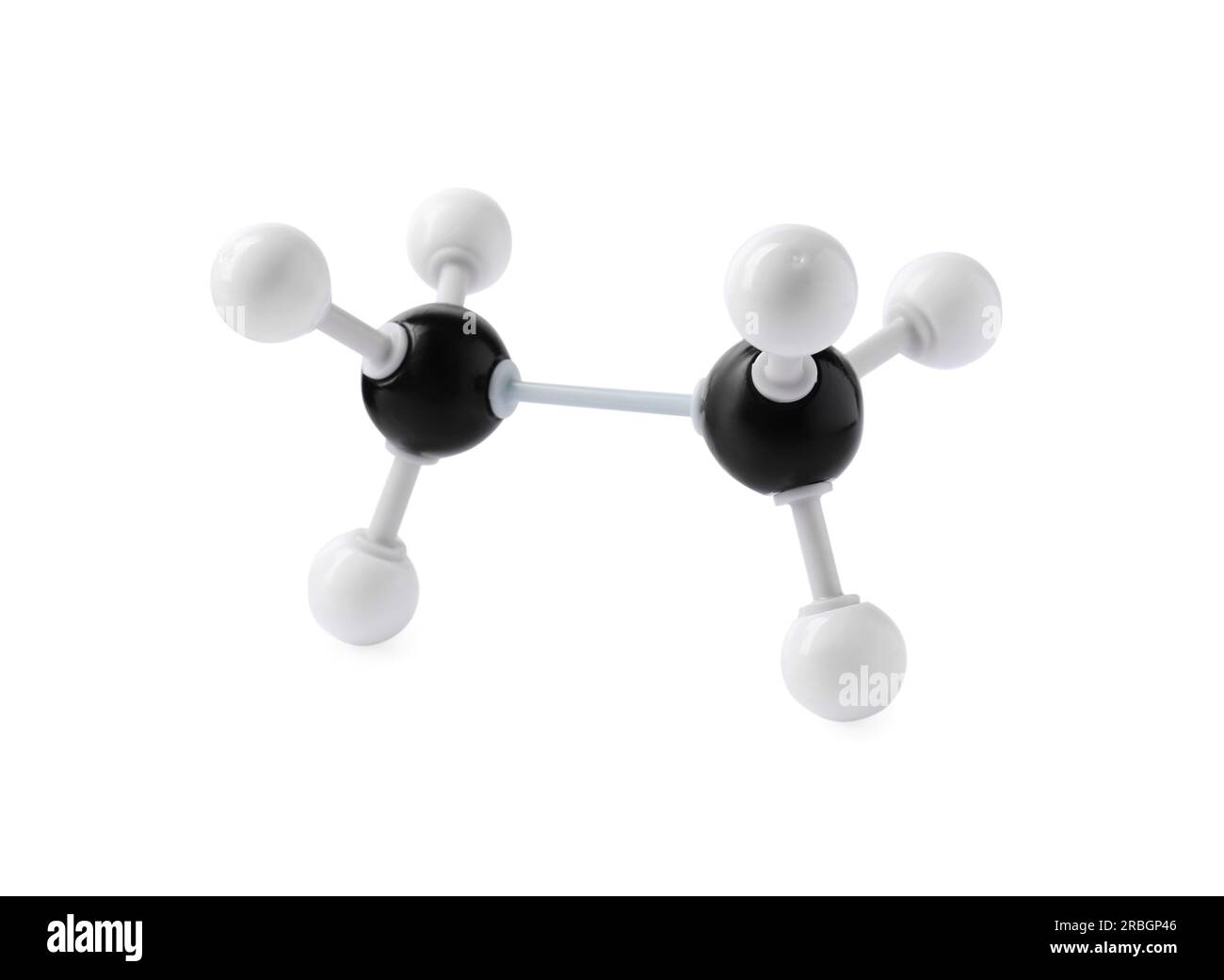 Molécule d'alcool isolée sur blanc. Modèle chimique Banque D'Images